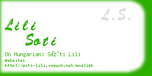 lili soti business card